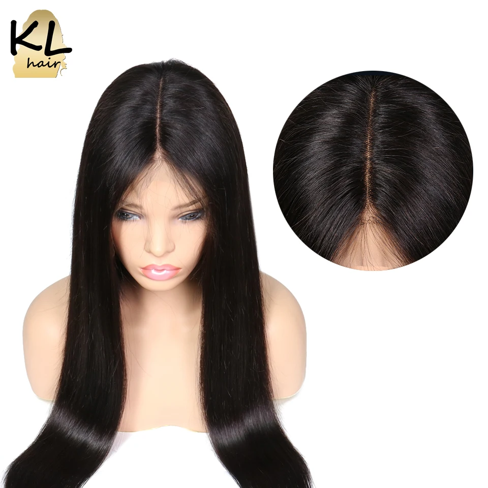 KL Hair предварительно сорвал 13*6 глубокая часть прямые человеческие волосы парики с