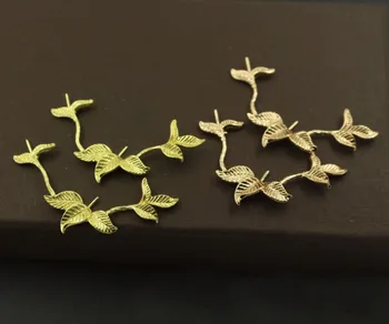 

Vintage Flower Branch Charms Brass Metal Tree Leaf Die Casting Findings DIY Jewelry Making