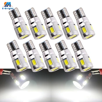 

10X Canbus Car Led 5730 6 SMD T10 W5W 194 Error Free 12V Reading Lights Interior Lighting White Red Blue Auto Bulbs