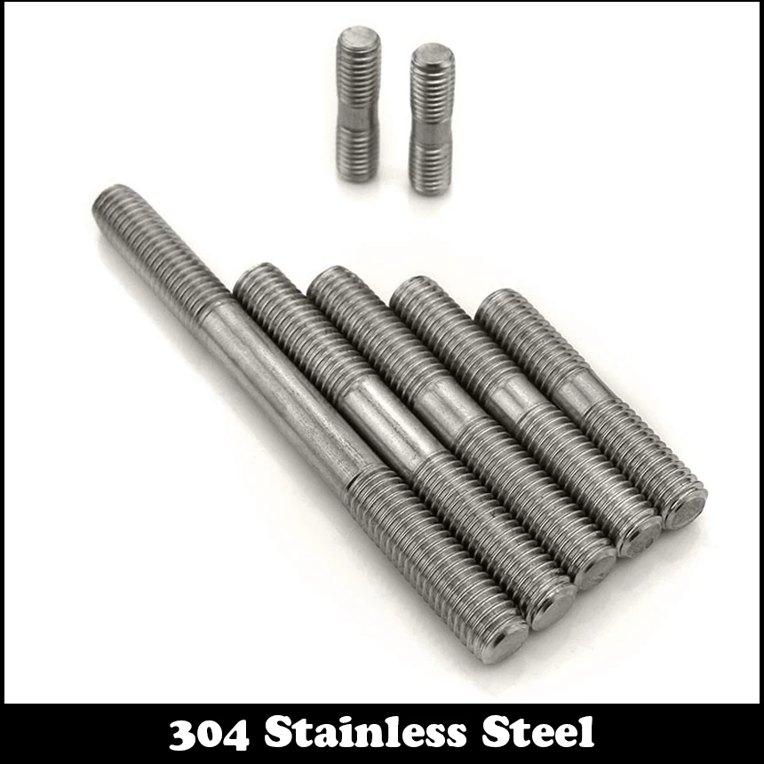 

M5 M5*35 M5x35 M5*40 M5x40 M5*45 M5x45 304 Stainless Steel 304ss DIN835 Dual Head Screw Headless Double End Thread Rod Bolt Stud