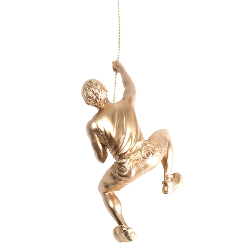 Креативная скалолазание Мужская скульптура статуя из смолы фигурка Оран мужчины ts домашний декор настенные украшения - Цвет: gold right hand
