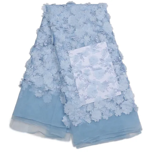 Африканская кружевная ткань с 3D цветком новейший, насыщенно-голубой тюль кружевная ткань высокого качества 3D кружевная ткань для невесты KS1342B - Цвет: picture 11