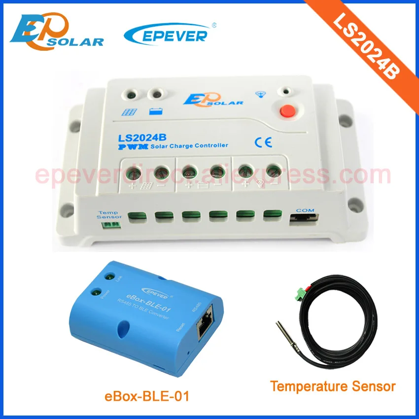 

12V 24V Auto Work EPEVER PWM solar Regulator 20A LS2024B Mini solar controller temperature sensor and bluetooth BOX
