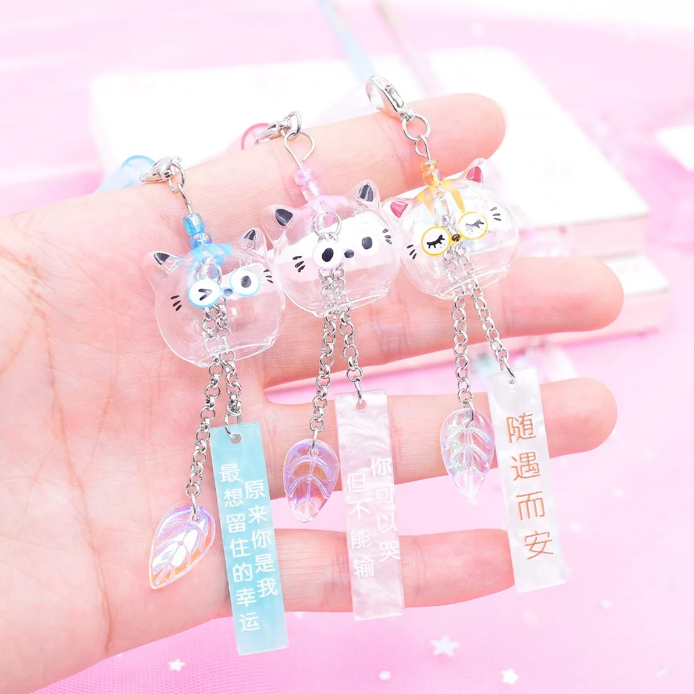 

4 pcs/lot Wind Chimes Cat gel pen Cute Pendant 0.5mm black ink Signature pens Stationery gift office school supplies escolar