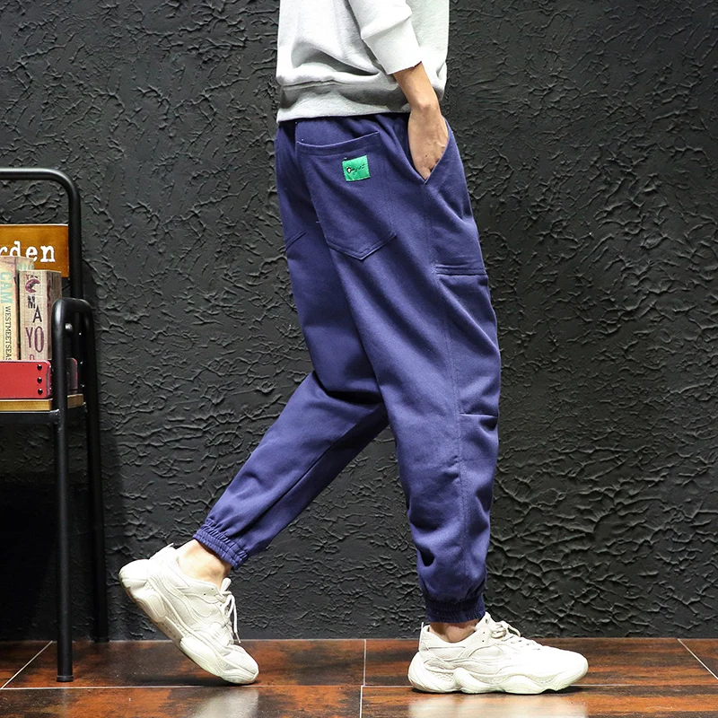 

Men's Large Size Loose Ankle Length Overalls New Fashion Casual Pencil Pants Men's Slim Cotton Street Style Pants Size M-5XL