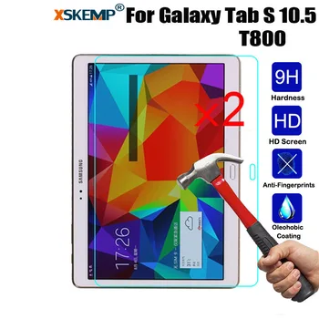 

XSKEMP 2Pcs/Lot 9H Hard Tempered Glass For Samsung Galaxy Tab S 10.5" SM-T800 T805 Screen Protector Film Tablet Protective Guard