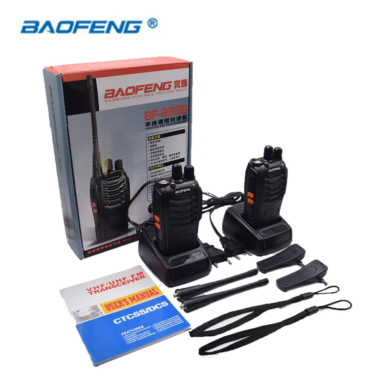 2 шт Baofeng BF 888S иди и болтай Walkie Talkie “иди Портативный радио 16CH UHF 400 470 МГц