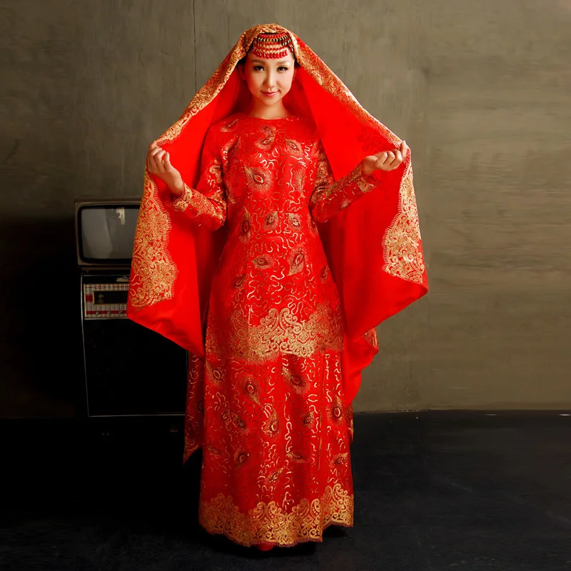 Customized 2016 Luxury Gold Embroidery Dubai Abaya Dress Muslim Dresses With font b Hijab b font