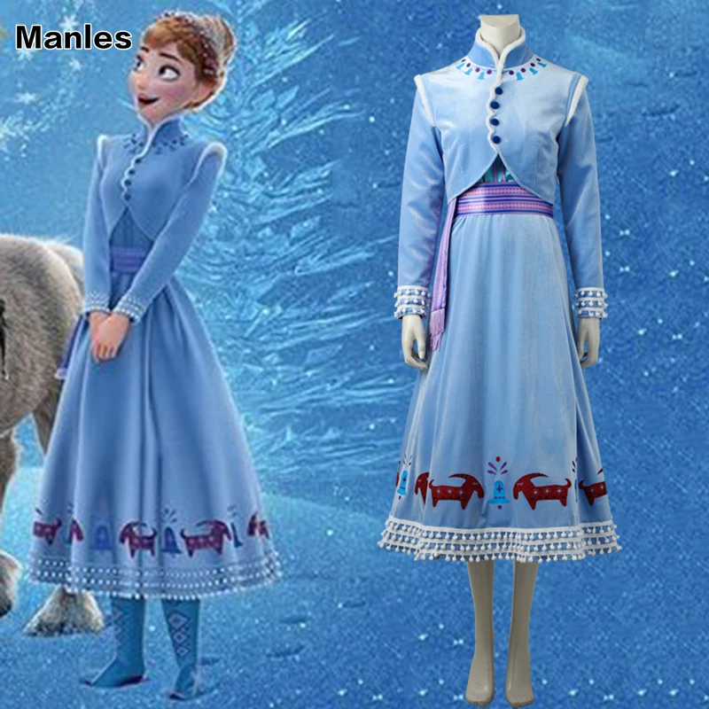 EXPRESS Frozen Snow Anna Adult Fancy Dress Princess Queen Cosplay Costume