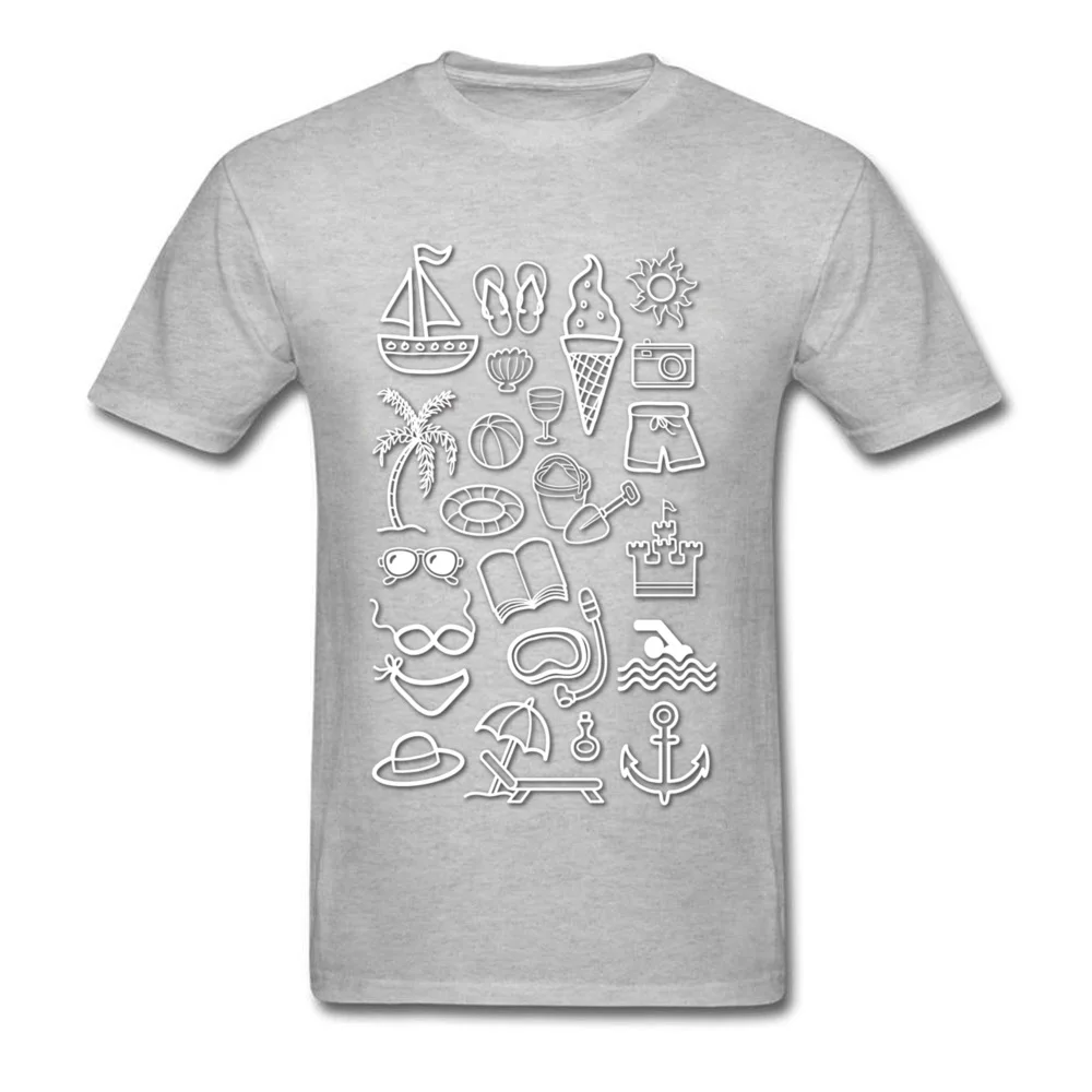 Beach Holiday 100% Cotton Design T Shirt Classic Short Sleeve Man Tshirts Geek Summer T-Shirt Round Collar Free Shipping Beach Holiday grey
