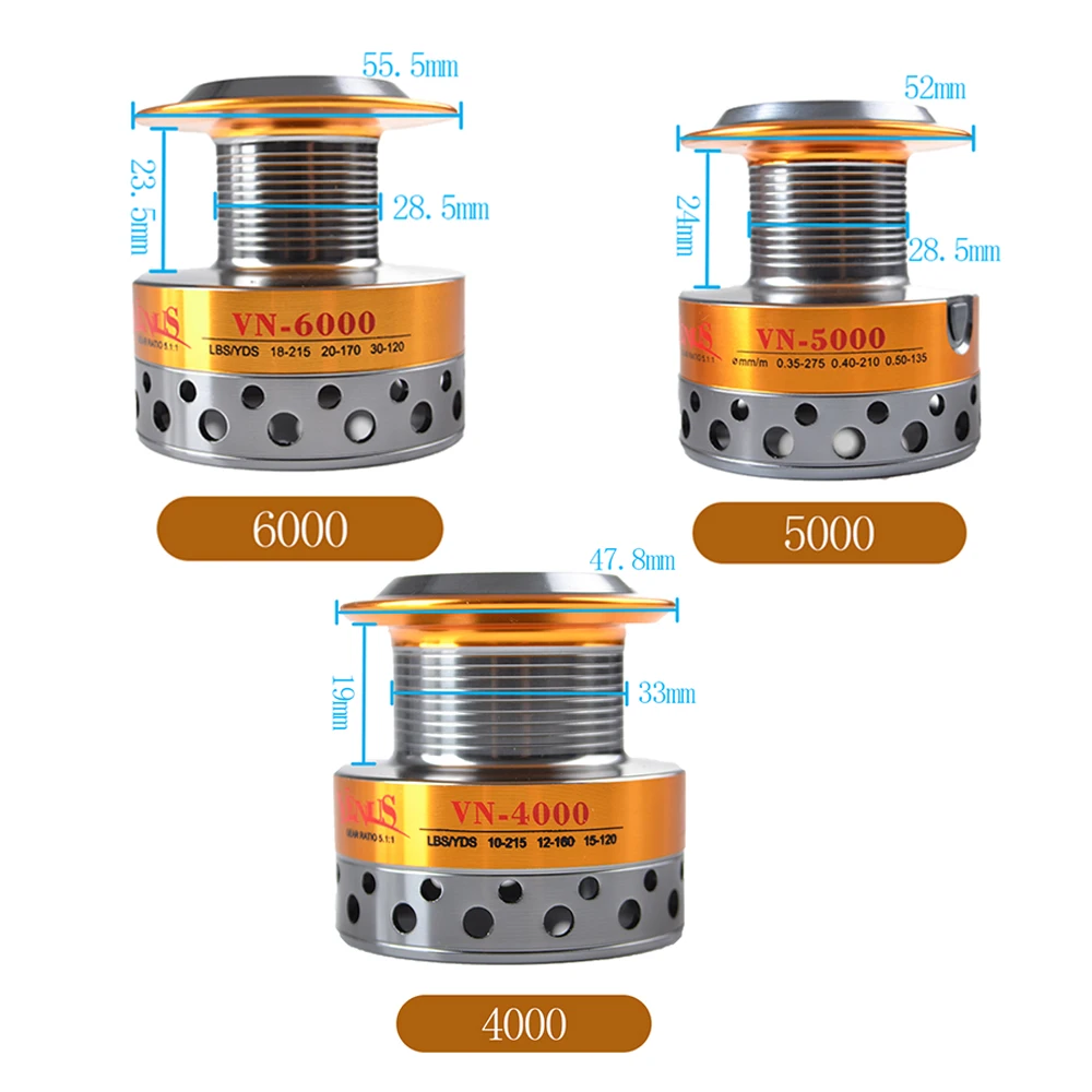 WPE VN3000 4000 5000 6000 Рыболовная катушка 9+ 1 шарикоподшипник Передняя и задняя система сопротивления с 8 кг Макс Drag cap рыболовная спиннинговая катушка