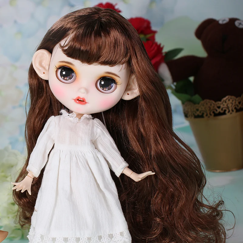 Ледяной DBS Blyth кукольные матовая лицевая сторона белая кожа милые коричные