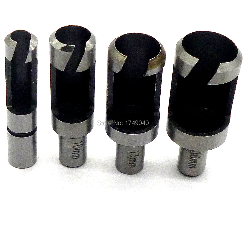 4pcs Wood Plug Cutter Drill Bit Set 6/10/13/16mm Carbon Steel