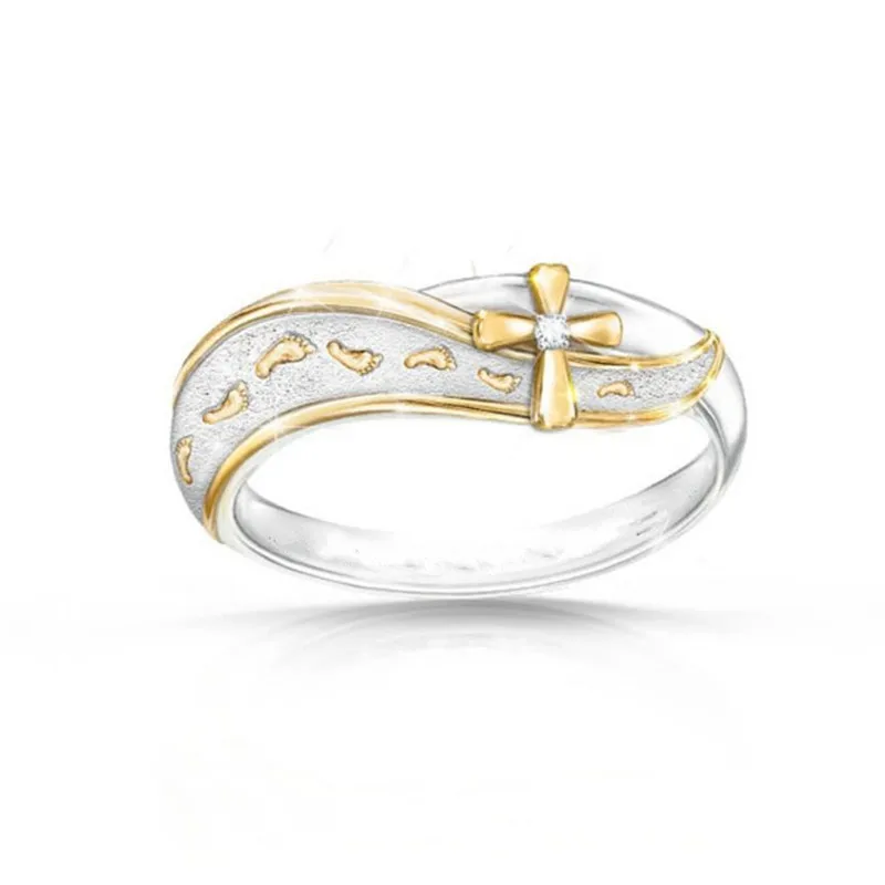 

MD Exquisite Charm Simple Footprints Cross Sign Ring