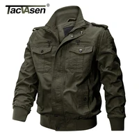 TACVASEN Pilot Bomber Jacket Coats Mens Cotton Cargo Jackets With Zipper Pockets Retro Casual Work Jacket Male Clothing Outwear - Image 4