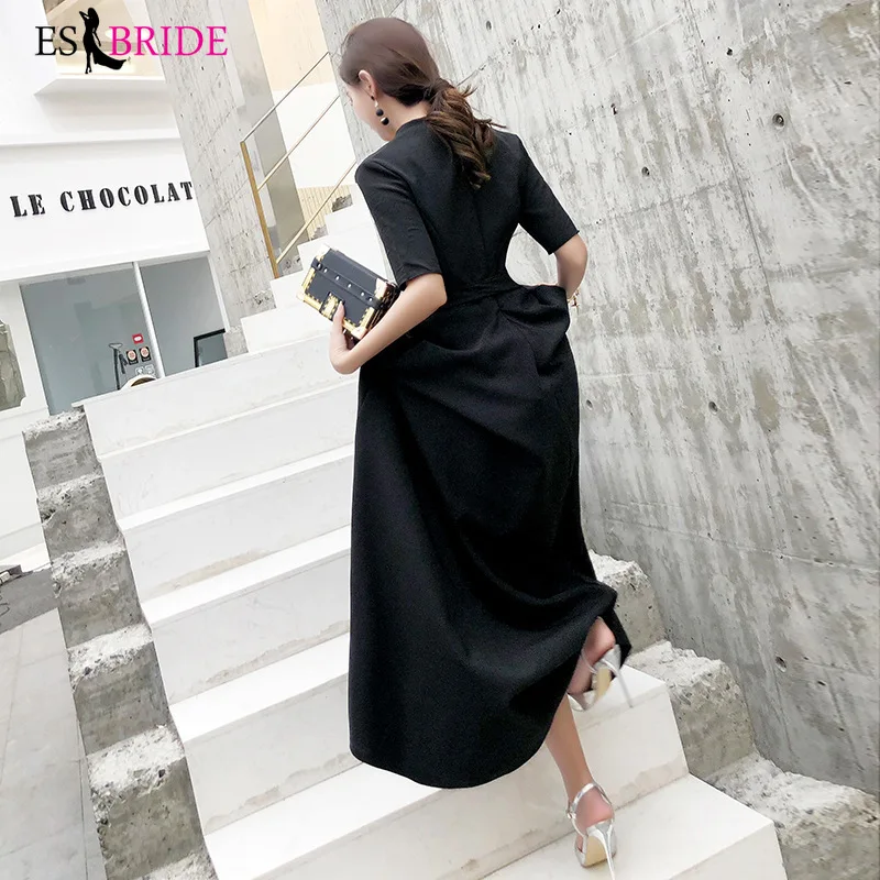 Black Evening Dresses Long Formal Elegant prom dresses Plus Size Lace Appliques Wedding Guest Dress Party Gown Vestidos ES1205 Black Evening Dresses Long Formal Elegant prom dresses Plus Size Lace Appliques Wedding Guest Dress Party Gown Vestidos ES1205