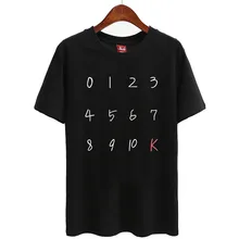 Новое поступление kpop got7 jr аэропорта одинаковое количество 0-K печать модная футболка для Летний стиль унисекс Круглая горловина футболка с короткими рукавами