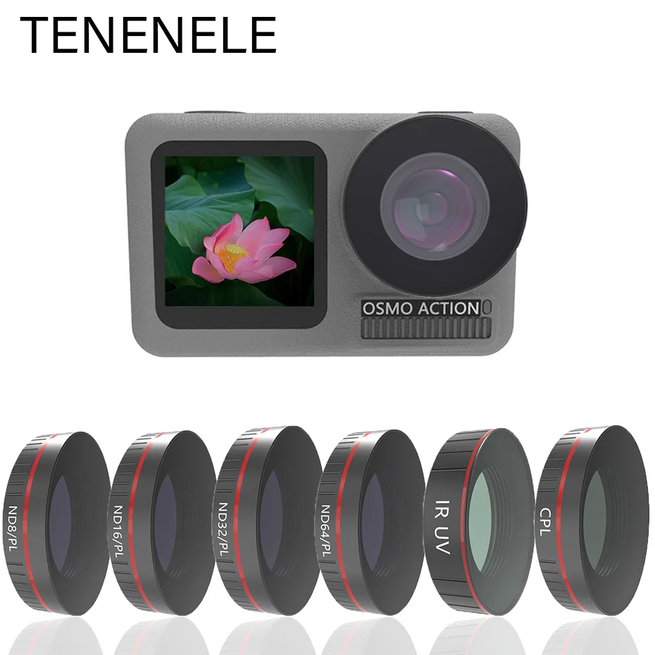 TENENELE для OSMO экшн Камера фильтр UV CPL ND1000 ND4/8/16/32-PL набор фильтров для камеры DJI Osmo экшн оптический Стекло Аксессуары для объективов