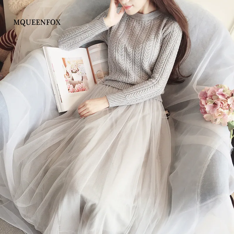 sweater tulle dress