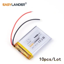 10pcs/Lot 103440 1400mAh 3.7v lithium Li ion polymer rechargeable battery eFor vehicle traveling data recorder LED speakers toys