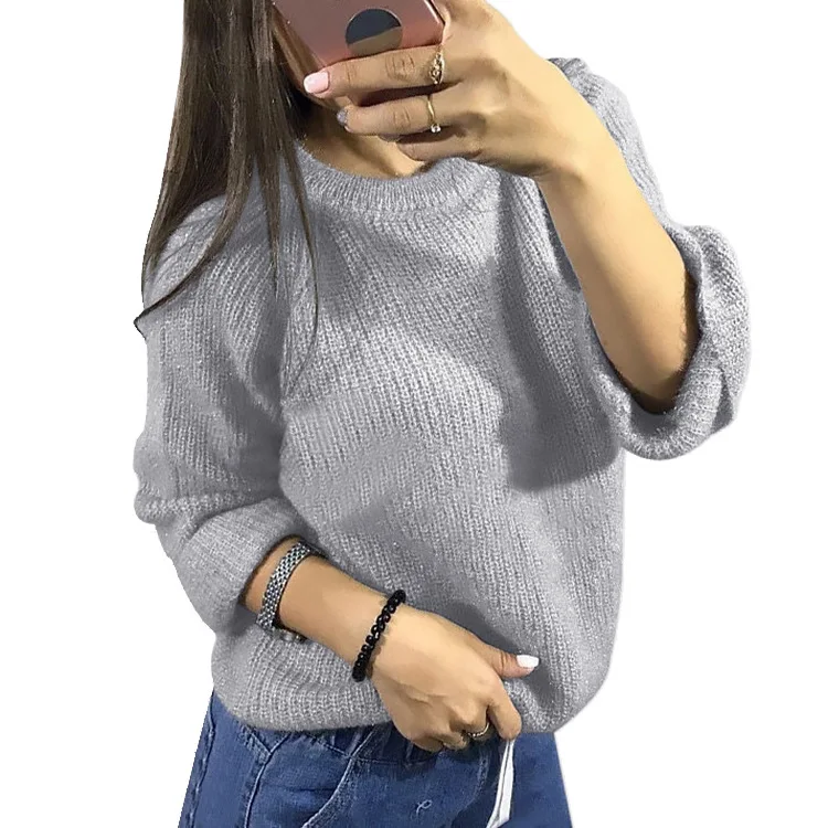 LOGAMI O Neck Sweater Women Pullover Autumn Winter Fashion Knitted Pullovers And Sweaters Pull Femme Sweaters