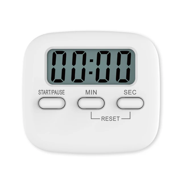 Wrenwane Digital Kitchen Timer (Upgraded), No Frills, Simple Operation, Big  Digits, Loud Alarm, Magnetic Backing, Stand, White (1) (1) (1)