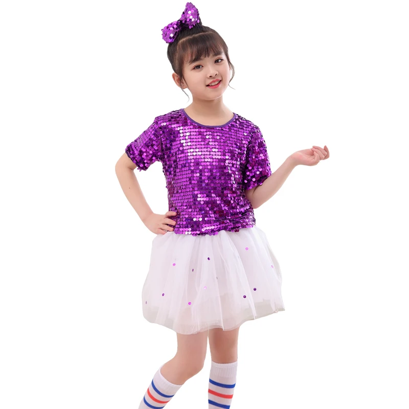 الأطفال مطرزة Pengpeng اللباس الجاز أزياء رقص الاطفال أزياء رقص التشجيع أزياء رقص