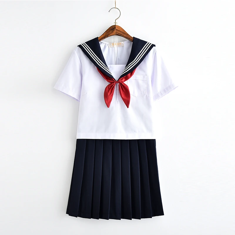 New Sales Japanese School Uniform 2021 White Girls Class Navy Sailor Uniforms Students Clothes Anime Cosplay Sailor Suits|School Uniforms| - AliExpress