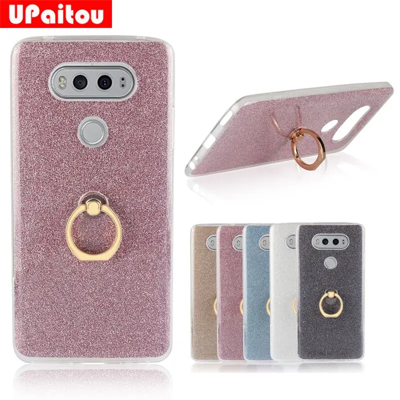 UPaitou чехол с блестками для LG G3 G4 G5 G6 V10 V20 K7 K8 K10 Pro стилус Stylo 3 кольцо-держатель на