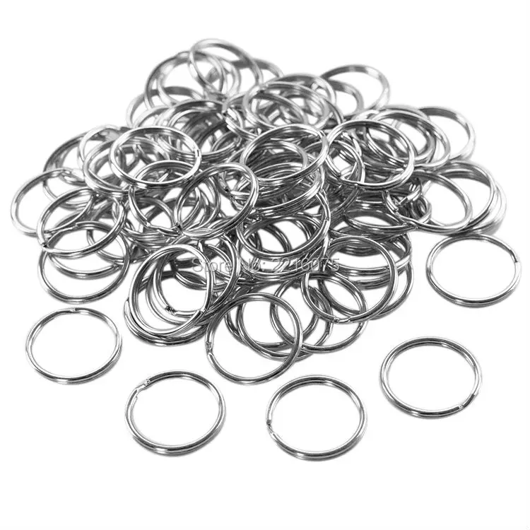 100pcs Keyring (25mm) Nickel Plated Silver Steel Round Edged Split Circular Key chain Ring