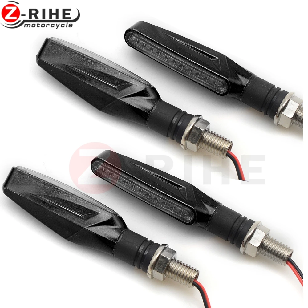 4PCS Motorcycle Turn Signal Light LED Flasher Motorcycle Lamp Daylight White Bar Stop Signal Light for  Kawasaki Yamaha Pisca