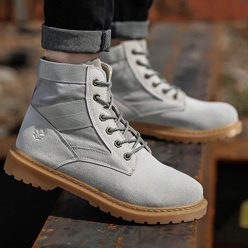 

Boots man patchwork hemp ankle boot rubber hard-wearing non-slip work safeti boots 2018 new fashion spring/autumn