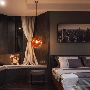 

Modern Glass LED Pendant Lamps Lava Ball Kitchen Accessories Crystal Lighting Home Lighting Nordic Melt Lava Bar Lamp