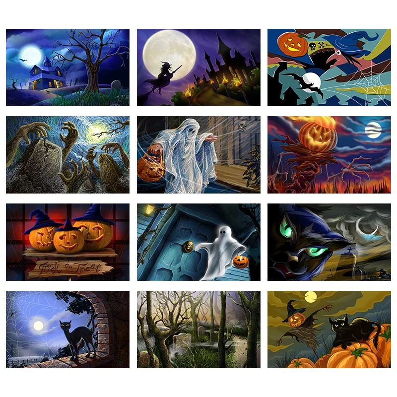 

Framed DIY Diamond Painting Halloween Cross Stitch Witch Pumpkin Needlework Home Decor Full Rhinestone 2019 Diamond Embroidery