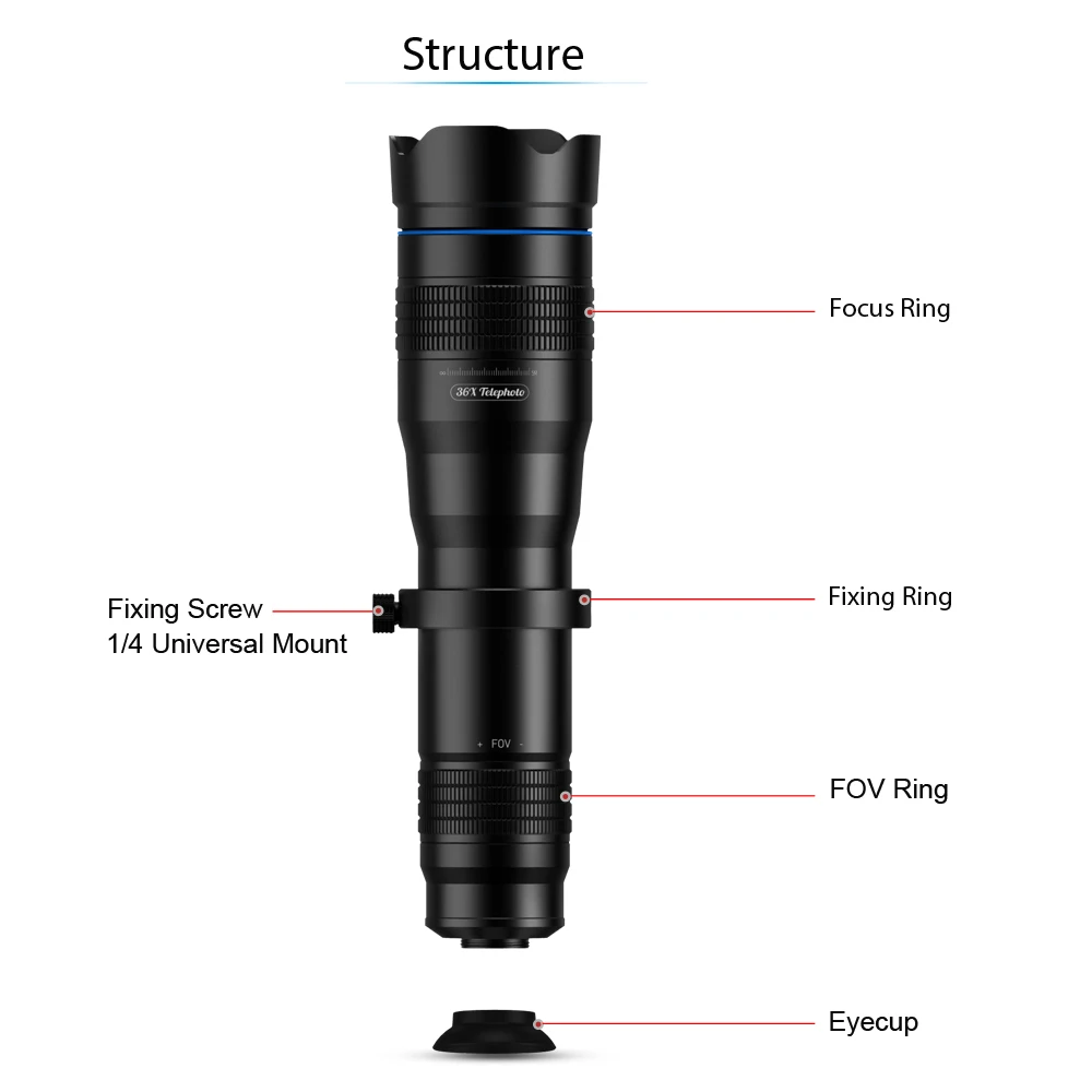 lente monocular + selfie para iphone e