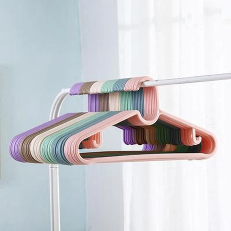 

20 pcs/lot Household Plastic Adult Clothes Hangers Bold Rack for Dry-wet Clothing Hanging Sturdy Coat Hanger