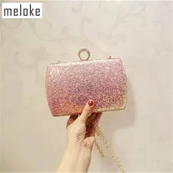 Meloke 2019 Новый sequines вечерние сумки с цепочкой роскошное бриллиантовое кольцо клатч кошелек мода сумки-клатчи для вечеринок MN667