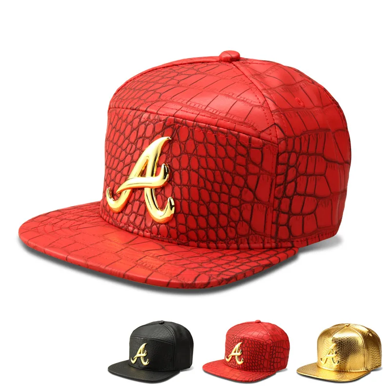 Красная, золотистая, черная, Крокодиловая, хип-хоп, Мужская бейсболка с буквенным принтом, ПУ Gorras Plana Кепка с якорем, США, уличные бейсболки для взрослых