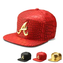 Красная, золотистая, черная, Крокодиловая, хип-хоп, Мужская бейсболка с буквенным принтом, ПУ Gorras Plana Кепка с якорем, США, уличные бейсболки для взрослых