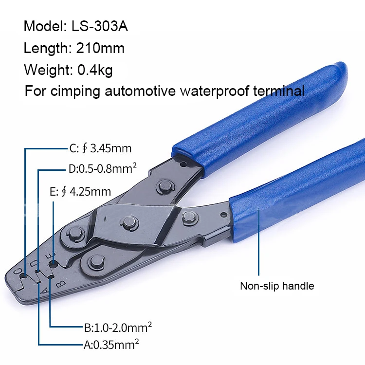Открытый обжимной инструмент жгут проводов автомобильный инструмент для обжима клемм стиль плоскогубцы DR-1 для Molex 10-22 awg tyco AMP EV1 - Цвет: LS-303A