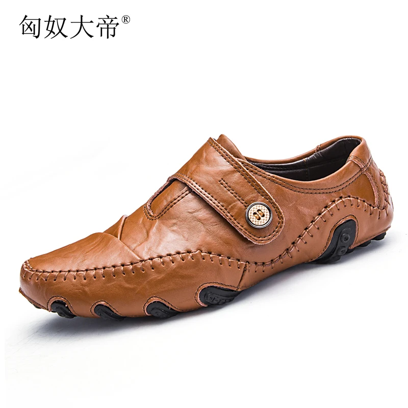 Big Size Fashion Men Genuine Leather Shoes Casual Men Flats Leather Loafers Luxury Brand Men Shoes Casual Male Shoes
