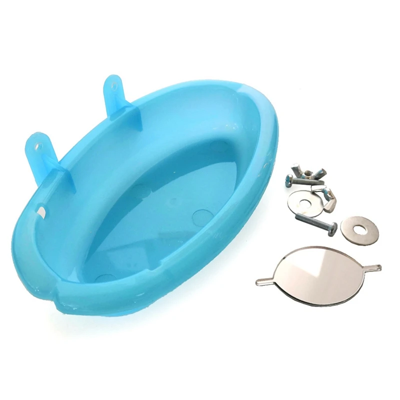 Bird Bathtub With Mirror Toy And Food Feeder Bowl For Parrot Parakeet Cockatiel Finch Canary African Grey Cockatoo