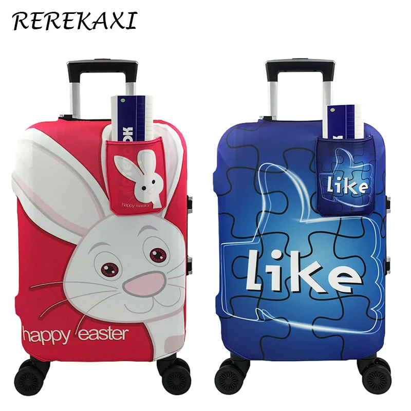 Мультфильм кролик Дорожный чемодан эластичный Защитная крышка для чемодана, багажный пылезащитный чехол с карманом, 19-32 дюймов Чехлы для