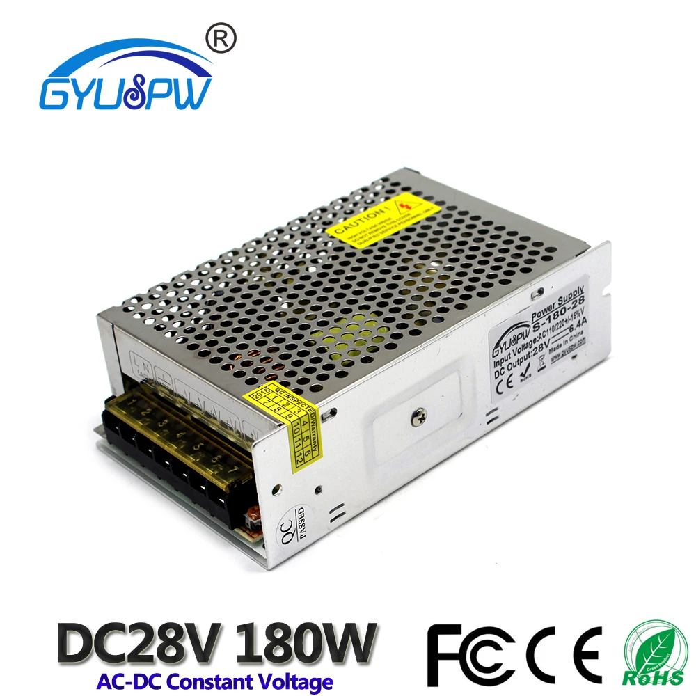 Источник питания DC 28V 6.4A 180W светодиодный трансформатор драйвера 110V 220V AC к DC28V