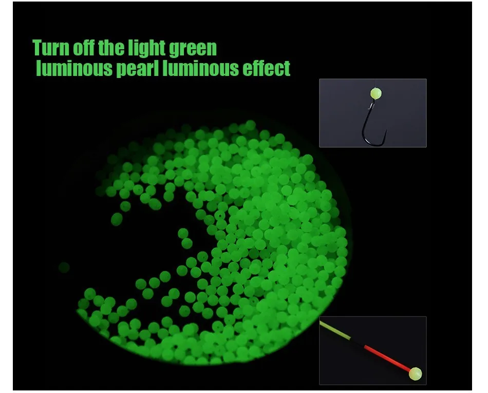 Rompin 100 шт./лот светящиеся бусины для рыбной ловли, космические бобы, круглые плавающие шарики, затвор свет, шарики, морские рыболовные снасти, приманки, аксессуары