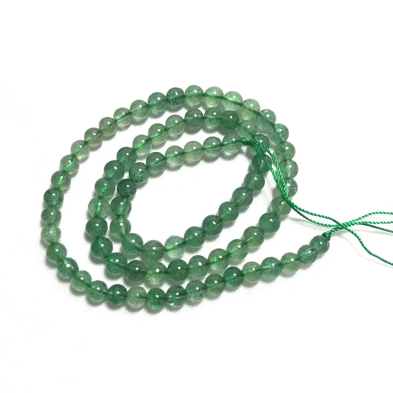 

This has 10mm natural green strawberry crystal semi-finished beads for DIY Bracelet necklace key chain earrings