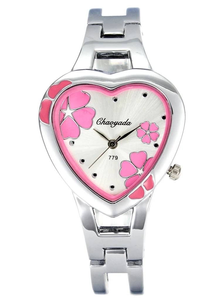 

Love Cute Heart Dial Fashion Women Girl Simple Girlfriend Watches Ladies Female Stainless Steel Bracelet Bangle Wrist Watch