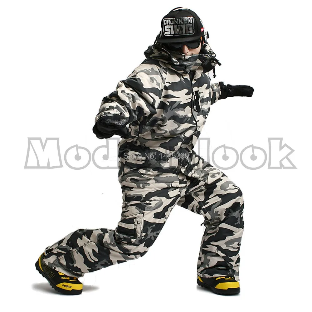 Премиум "Southplay" Зимний водонепроницаемый 10000 мм(куртка+ брюки) наборы-белый военный