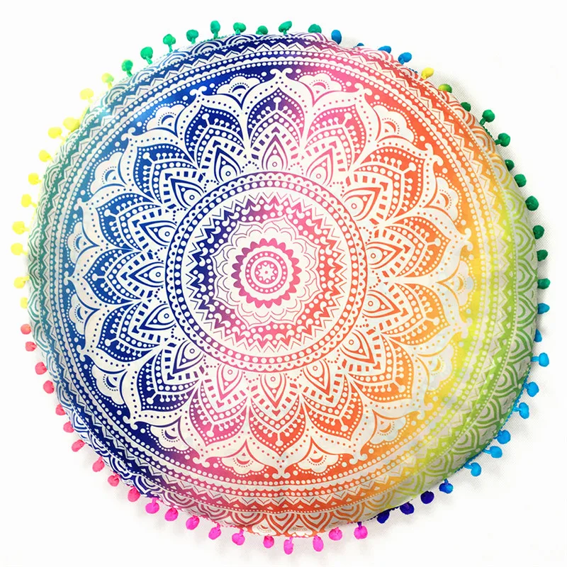 

Round Beach Cover-Ups Print Cushions Pillows Cover Case Color Textile Pillow Swim Cover-Ups Outdoor