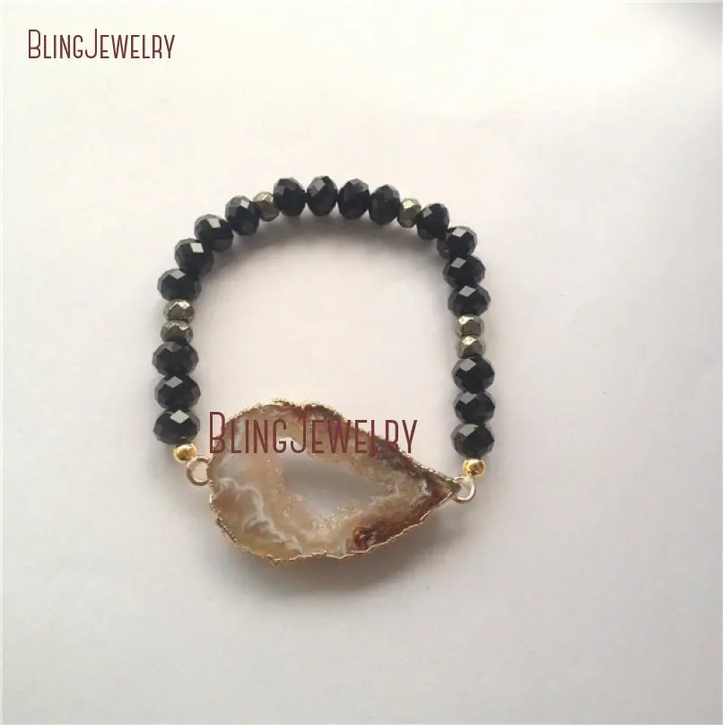 20181207-BM20416-Best Seller Agate Geode Glass Crystal Hematite Bracelet Iron Outlet_2